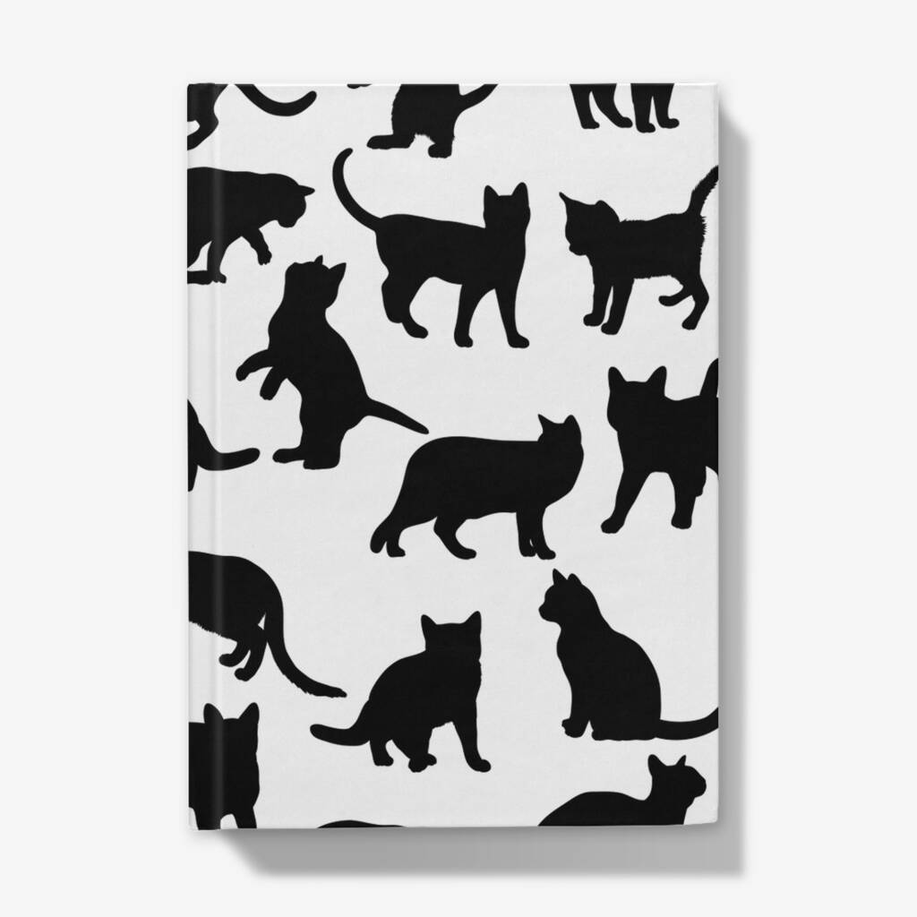 A5 Hardback Notebook With Black Cats Design, 1 of 4