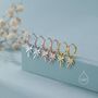 Sterling Silver Palm Tree Huggie Hoops, thumbnail 3 of 11