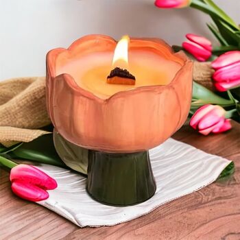 Luxury Ceramic Spring Tulip Candle, 8 of 9
