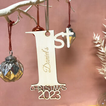 Personalised 1st Christmas 2023 Decoration, 5 of 8