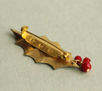 Holly Berry Leaf Brooch, 5 of 6