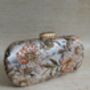 Grey Floral Oval Clutch Bag, thumbnail 1 of 12