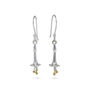 Sterling Silver Flower Dangle Earrings, thumbnail 3 of 4