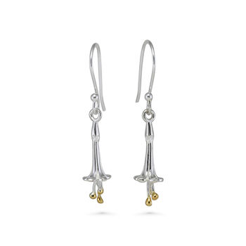 Sterling Silver Flower Dangle Earrings, 3 of 4