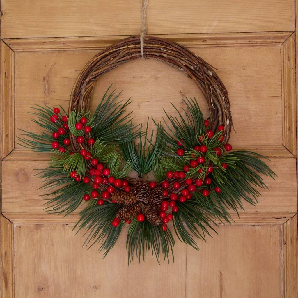 Red Berry Christmas Wreath By Lisa Angel | notonthehighstreet.com