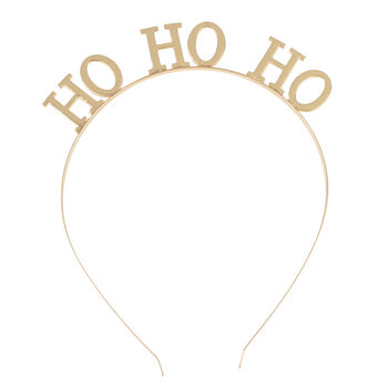Gold Ho Ho Ho Metal Christmas Headband, 2 of 2