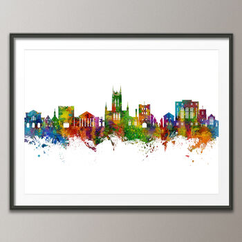 Bury St Edmunds Skyline Cityscape Art Print, 4 of 7