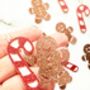 20 X Candy Cane And Gingerbread Christmas Confetti, Table Scatter, Decorations, Festive Decor, thumbnail 2 of 6