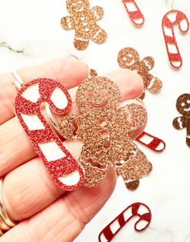 20 X Candy Cane And Gingerbread Christmas Confetti, Table Scatter, Decorations, Festive Decor, 2 of 6
