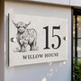 Personalised Highland Cow Acrylic House Sign, thumbnail 3 of 5