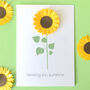 Sending You Sunshine 3D Sunflower Card, thumbnail 1 of 6