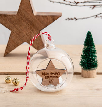 Personalised Christmas Cherry Wooden Star Bauble, 3 of 3