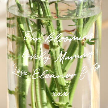 Personalised Wildflower Cylinder Glass Vase, H25cm, 2 of 5