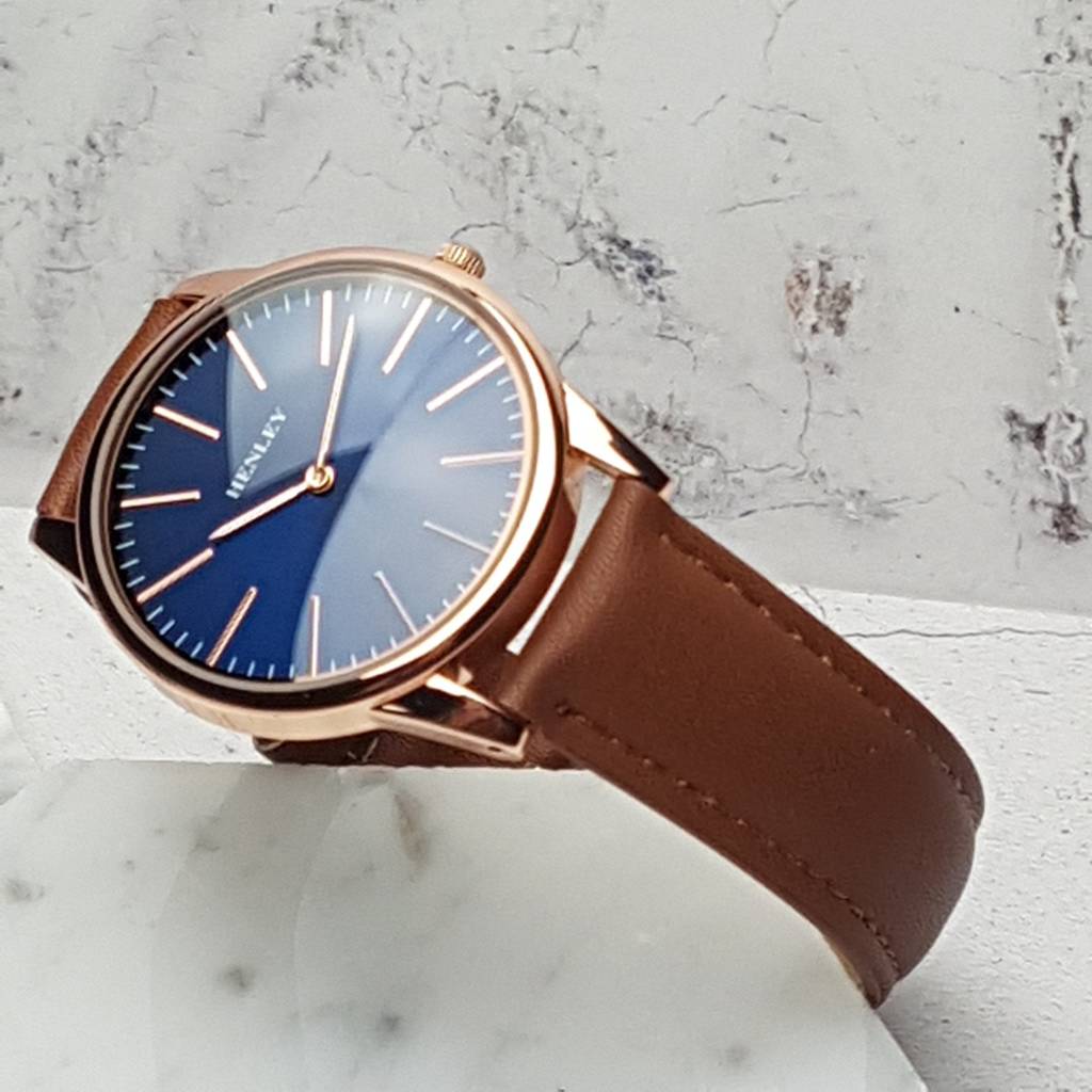 Discreetly Personalised Rose Gold Mens Watch By David-Louis Design ...