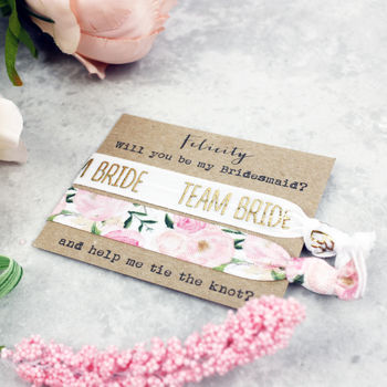 Will You Be My Bridesmaid Hair Tie Set, 3 of 3
