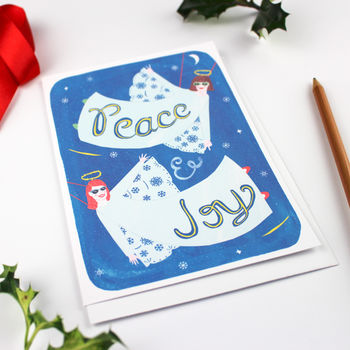 Peace And Joy Angels Christmas Card, 3 of 5