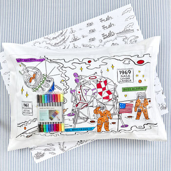 Space Pillowcase Kit + 10 Pens, Colour In And Learn, 6 of 7