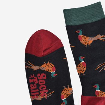Men's Bamboo Socks Woodland Pheasant Black, 4 of 5