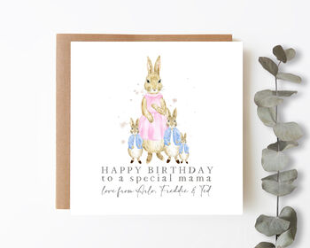 Personalised Birthday Card For Mum Rabbits, 4 of 4