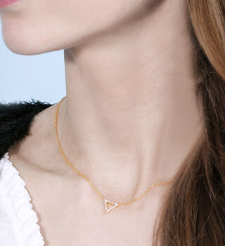 Pave Diamond Triangle Necklace, 6 of 7