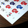 Classic Kits Football Team Print, Unframed, thumbnail 2 of 12