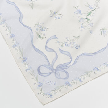 Blue Bow And Floral Square Scarf, 4 of 7