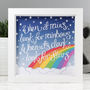 'Look For Rainbows' Illustrated Quote Print, thumbnail 1 of 2