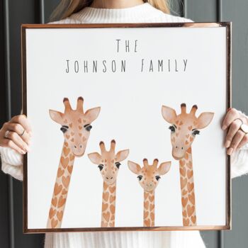 Personalised Family Giraffe Print, 5 of 6