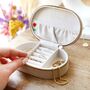 Personalised Embroidered Flowers Oval Jewellery Box, thumbnail 2 of 4