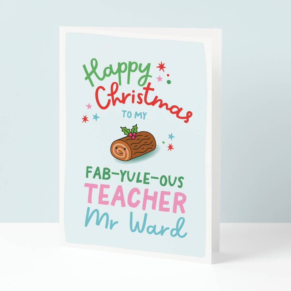 Personalised Fab Yule Ous Teacher Christmas Cracker Card, 1 of 5