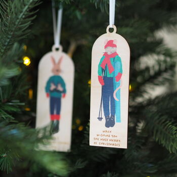 Personalised Winter Mouse Christmas Decoration, 2 of 3