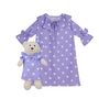 Louise Girls Nightdress Set With Matching Teddy Bear, thumbnail 3 of 5