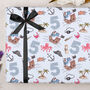 Three Sheets Of Children's 5th Birthday Pirate Wrapping Paper, thumbnail 2 of 2