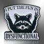 I Put The Fun In Dysfunctional Enamel Lapel Pin Badge, Racoon Brooch, Birthday, Christmas, Friendship Gift, thumbnail 3 of 8