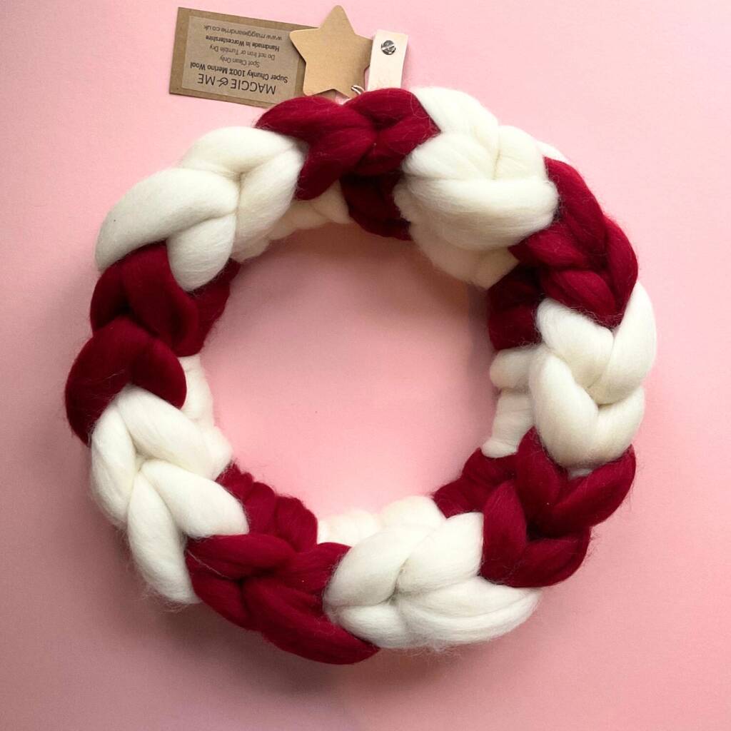 Candycane Crochet Christmas Wreath, 1 of 1