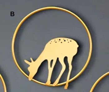 Circular 50cm Gold Reindeer Stag Wall Art, 12 of 12