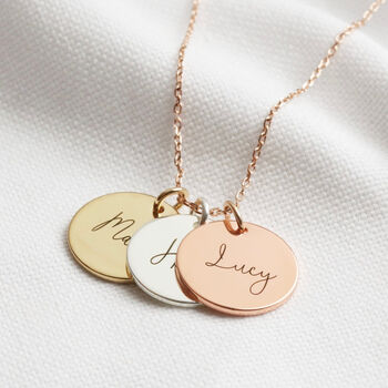 Personalised Mixed Metal Disc Charm Necklace, 3 of 9