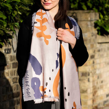 Personalised Abstract Brush Strokes Studio Design Scarf, 3 of 9