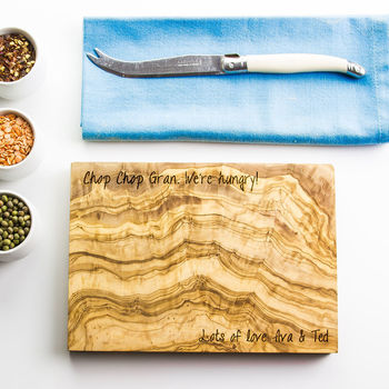 Personalised Olive Wood Chopping Board, 2 of 11