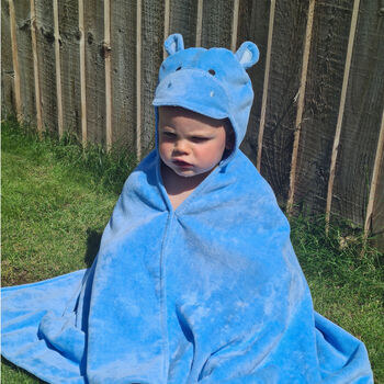 Personalised Hippo Children's Hooded Towel, 4 of 10