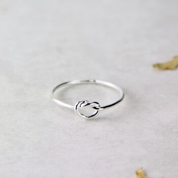 Sterling Silver Skinny Knot Ring, 3 of 7