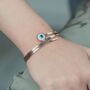 Evil Eye 18ct Plated Gold Multilayer Turkish Bangle, thumbnail 2 of 5