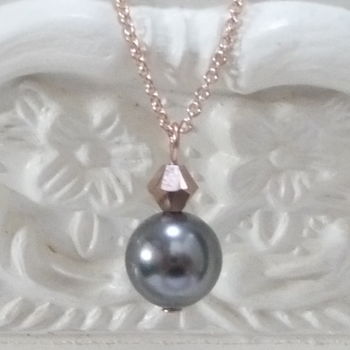 Rose Gold Tone Pearl Drop Necklace, 3 of 6