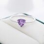 Genuine Amethyst Purple Trillion Cut Ring, thumbnail 1 of 9