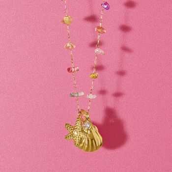 Tropic Rainbow Bead And Shell Necklace, 2 of 6