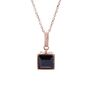 Sapphire 18k Rose Gold Plated Square Necklace, thumbnail 2 of 3