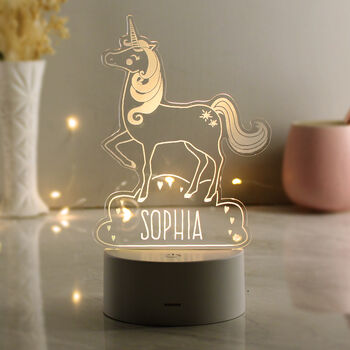 Personalised Unicorn LED Colour Changing Night Light, 5 of 5