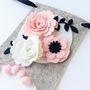 Grey And Pink Personalised Felt Floral Bunting, thumbnail 2 of 3