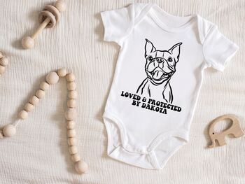 Boston Terrier Portrait Baby Grow, 2 of 3