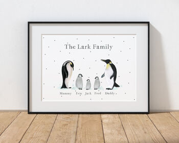 Personalised Penguin Family Print, 5 of 5